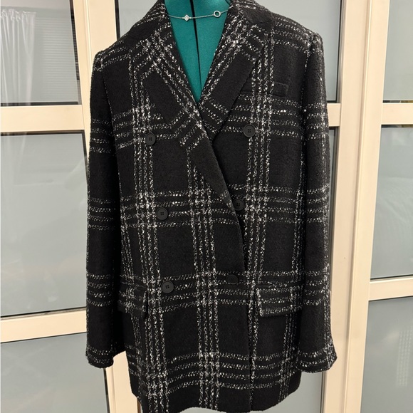 All Saints Astrid Double Breasted Check Jacket - Picture 1 of 16